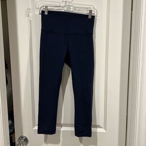 Lululemon fast and free high rise crop; navy; size 6